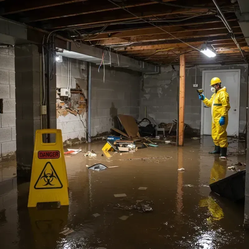 Flooded Basement Electrical Hazard in Waynesboro, MS Property